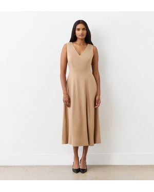 Finery UK Adele Ponte Jersey Midi Dress - Natural