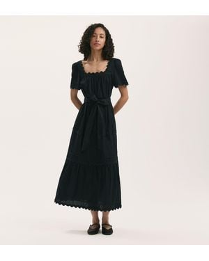 Finery London Corina Cotton Midi Tiered Dress - Black