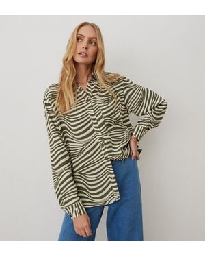 Finery UK Tabitha Stripe Shirt - Metallic