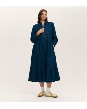 Finery London Roxy Denim Midi Dress - Blue