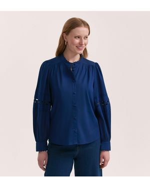 Finery UK Paulie Cotton Shirt - Blue