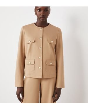 Finery London Imogen Ponte Jersey Jacket - Natural