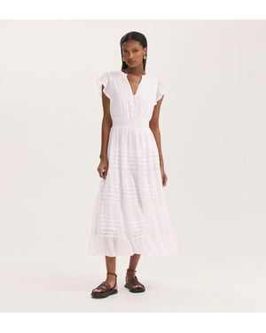 Finery London Jude Cotton Midi Tiered Dress - Pink