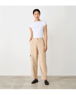 Finery UK Sara Cargo Trousers - Natural