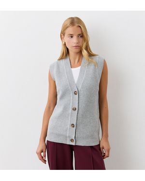 Finery London Winnie Sleeveless Cardigan - White