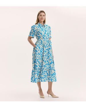 Finery London Liana Midi Tiered Dress - Blue
