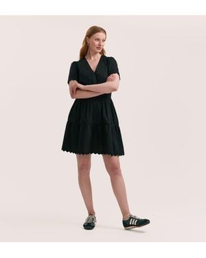 Finery London Reece Ric Rac Trim Cotton Short Dress - Black