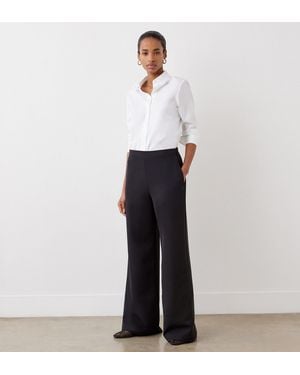 Finery London Nat Satin Back Crepe Wide Leg Trousers - White