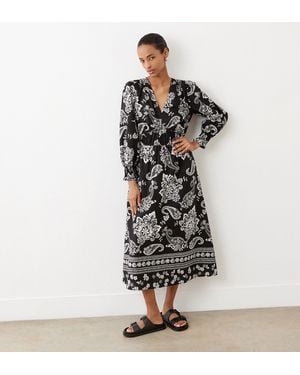Finery London Elodie Cotton Midi Dress - Black
