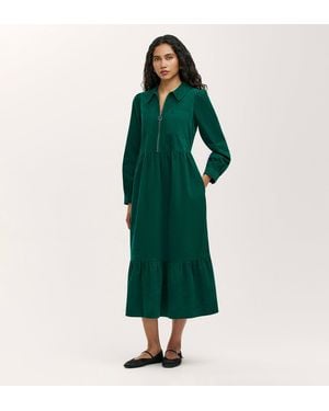 Finery London Callie Corduroy Midi Dress - Green