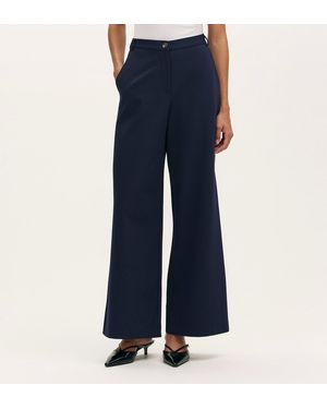 Finery London Marissa Wide Leg Trousers - Blue