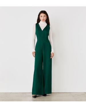 Finery London Effie Ponte Jersey Jumpsuit - Green