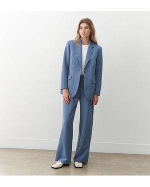 Finery London Kaden Wide Leg Trousers - Blue