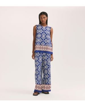 Finery London Nat Wide Leg Trousers - Blue