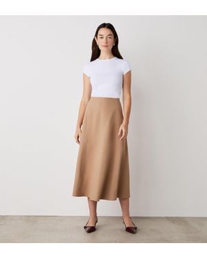 Finery London Mae Ponte Jersey Midi Skirt - Natural