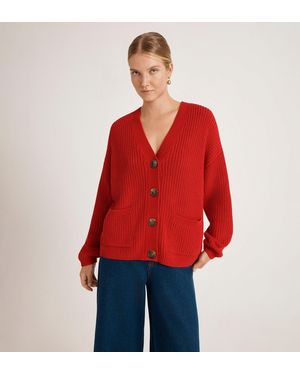 Finery London Estella Knitted Cardigan - Red