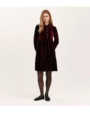 Finery London Rosanna Velvet Short Dress - Black