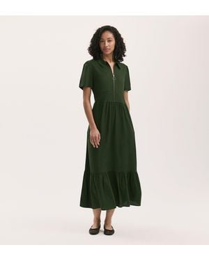Finery London Tania Linen Blend Midi Shirt Dress - Green