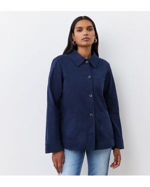 Finery London Grayson Cotton Jacket - Blue