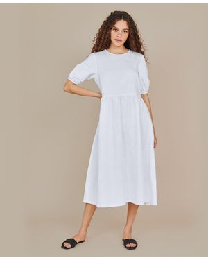 Finery London Florence Embroidered Linen Rich Paisley Dress - Blue