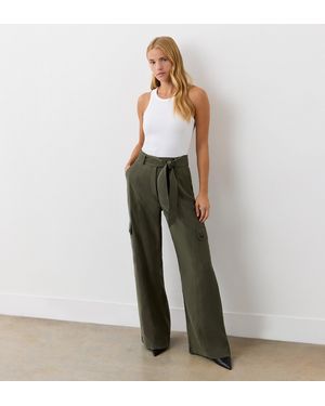 Finery UK Maxine Wide Leg Trousers - Green