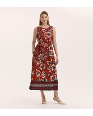 Finery London Willow Sleeveless Midi Dress - Red