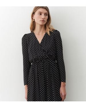 Finery London Olesia Polka Dot Midi Dress - Black
