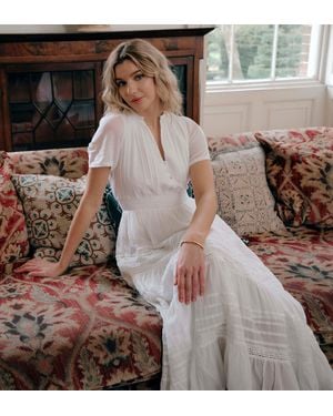 Finery London Juniper Cotton Lace Tiered Midi Dress - White