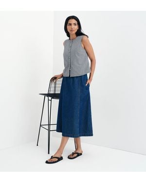 Finery London Winona Denim Skirt - Blue