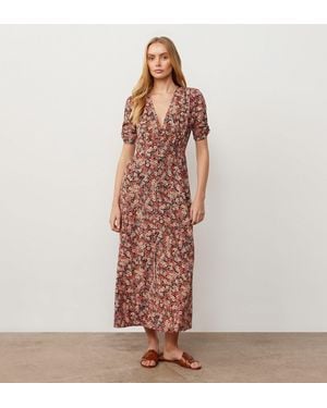 Finery London Blithe Crepe Midi Dress - Brown