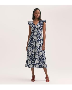 Finery London Liza Crepe Midi Dress - Blue