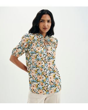 Finery London Macie Shirred Yoke Puff Sleeve Top - Multicolour