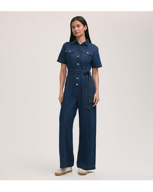 Finery London Alice Denim Jumpsuit - Blue