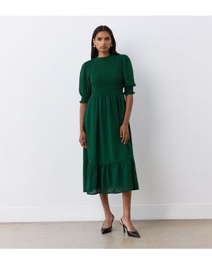 Finery London Amelia Dark Georgette Midi Dress - Green