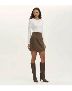 Finery London Helia Ponte Jersey Mini Skirt - Natural