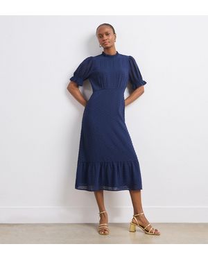 Finery London Camille Chiffon Midi Dress - Blue