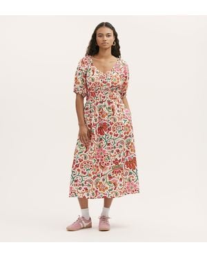 Finery London Estee Midi Smock Dress - Pink