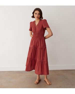 Finery London Wren Tiered Cotton Midi Dress