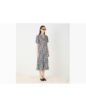 Finery London Elizabeth Satin Printed Dress - White