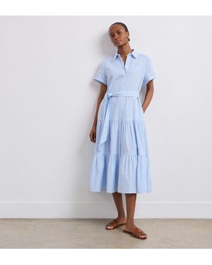 Finery London Madison Cotton Midi Shirt Dress - Blue