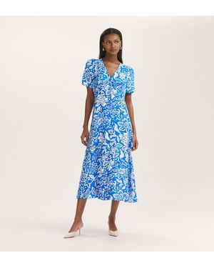Finery UK Martina Midi Dress - Blue