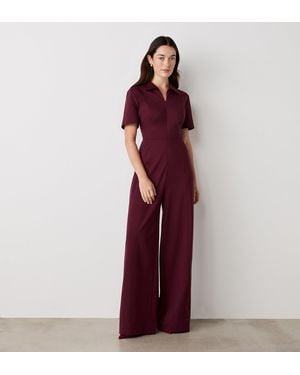 Finery London Marley Ponte Jersey Jumpsuit - Red