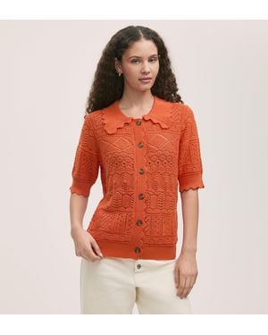 Finery London Marlowe Crochet Cardigan - Orange