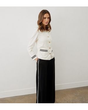 Finery London Molly Ponte Jersey Jacket - White