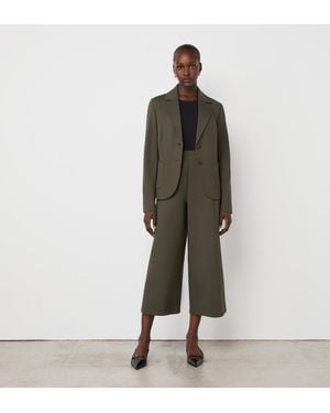 Finery UK Miribel Cropped Ponte Jersey Trousers - Green