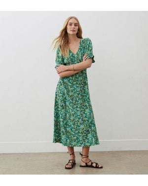 Finery London Anya Crepe Midi Dress - Green