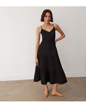 Finery London Emmie Cotton Midi Sundress - Black