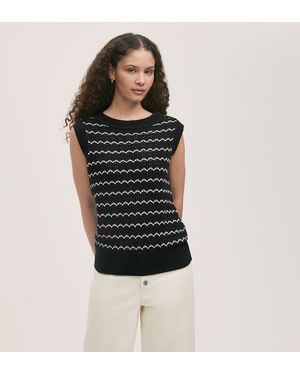 Finery London Dion Crochet Vest - Black