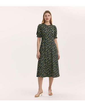 Finery London Lenisha Jersey Midi Tea Dress - Green