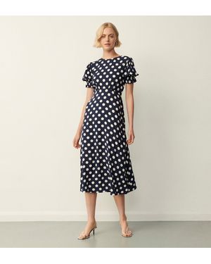 Finery London Mela Print Midi Dress - Blue